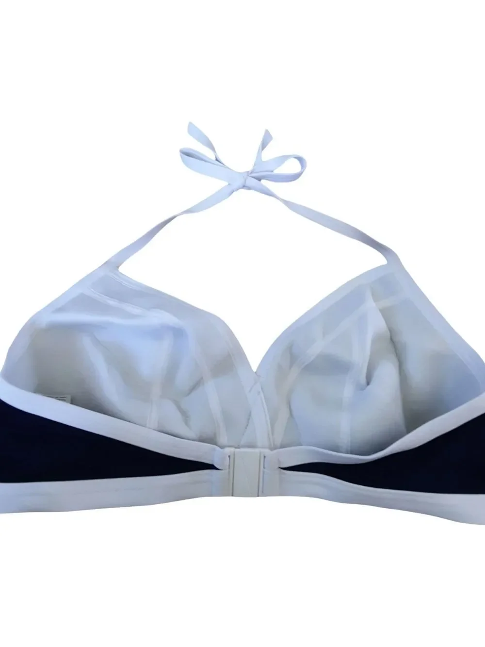 Freya Navy and White Triangle Halter Bikini Top